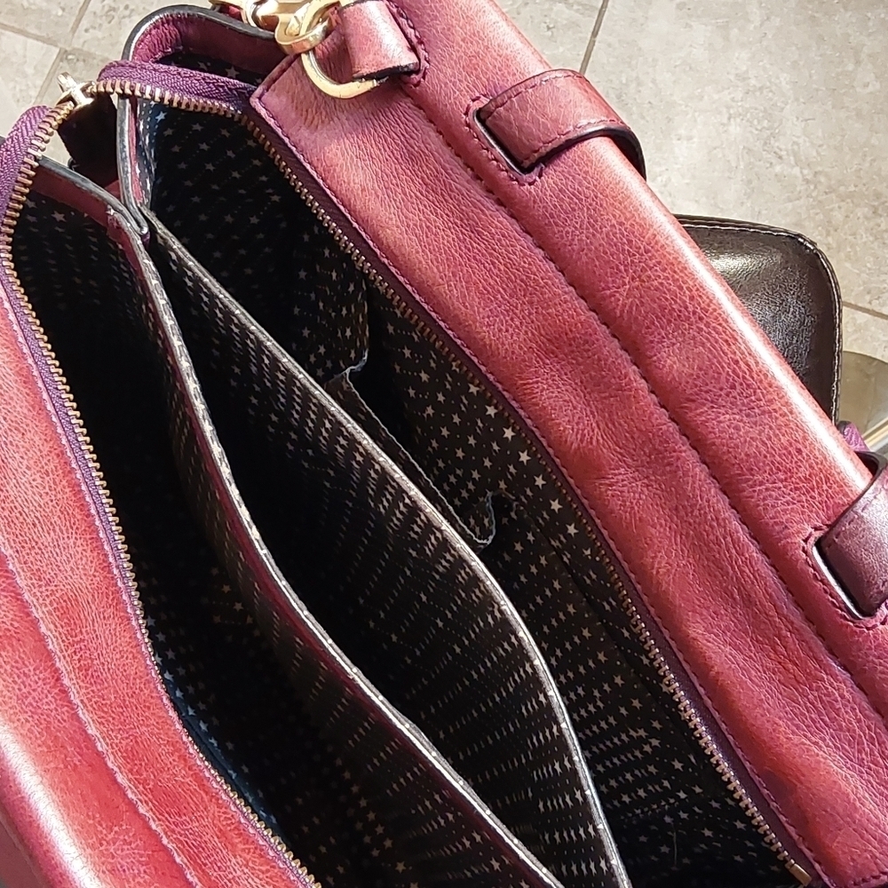 KATE SPADE‎ SATURDAY WEEKENDER MERLOT WINE LARGE SATCHEL BAG - Picture 12 of 16